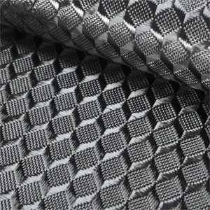 3k240gsm 3D jacquard carbon fiber cloth with three-dimensional space pattern