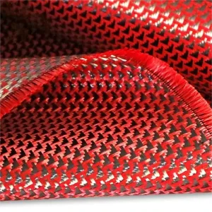 3K280 Red Black Aircraft Pattern Mixed Carbon Fiber Fabric