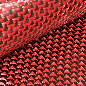 3K280 Red Black Aircraft Pattern Mixed Carbon Fiber Fabric