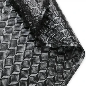 3k240gsm 3D jacquard carbon fiber cloth with three-dimensional space pattern