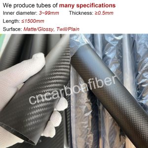 3K twill matte finish 4pcs Carbon Fiber Tube
