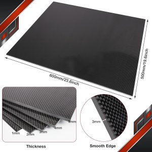 3K Carbon Fiber Laminate Plate Plain Weave Panel Sheet (Glossy Surface)
