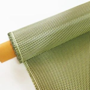 Yellow W-shaped Hybrid Aramid Carbon Fiber Hybrid Fabric