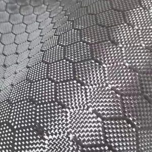 3K 240g Football Hexagonal Honeycomb Black Carbon Fiber Cloth