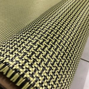 Yellow W-shaped Hybrid Aramid Carbon Fiber Hybrid Fabric
