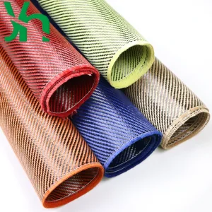 3K 210g carbon fiber colorful Kevlar blend fabric