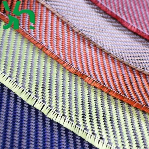 3K 210g carbon fiber colorful Kevlar blend fabric