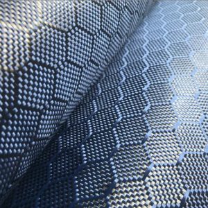 3k 240g Blue Honeycomb Hexagon Carbon Fiber and Aramid Woven