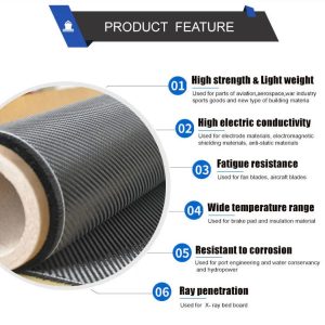 12K 600g Plain Twill Carbon Fiber Fabric Cloth
