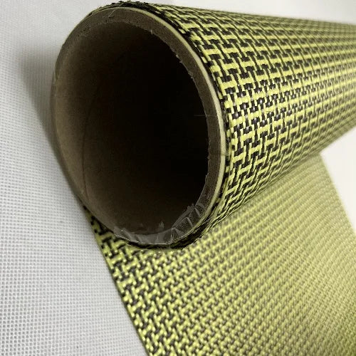 Ha2ac22266bc94c5f95546c7aa45552d0b.jpg Yellow Hybrid Aramid Carbon Fiber Hybrid Fabric