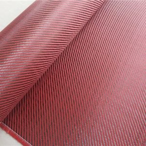 Red Hybrid Aramid Carbon Fiber Hybrid Fabric