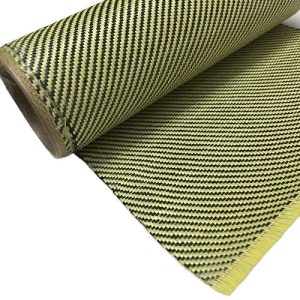 Yellow Hybrid Aramid Carbon Fiber Hybrid Fabric