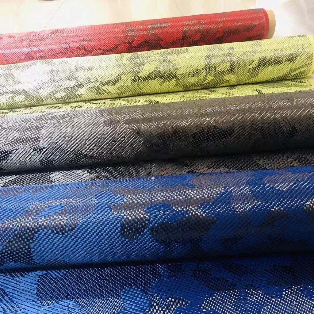 S10db73cc259d40ca8af9df060caf0783K.webp 3K 240gsm Camouflage pattern Carbon Kevlar fiber blended fabric