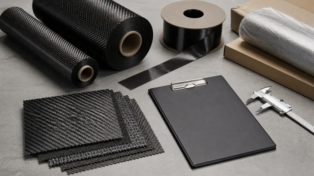 Carbon fiber material formats arranged for a procurement quotation review