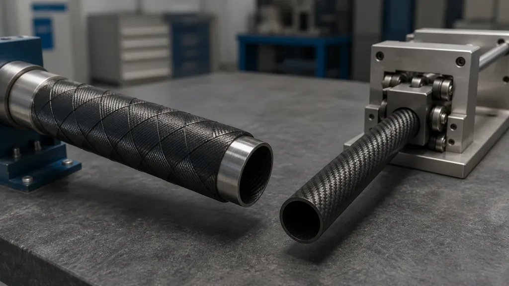 Roll-wrapped and pultruded carbon fiber tube manufacturing samples